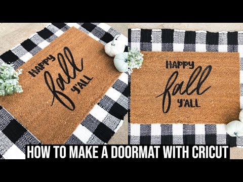 HOW TO MAKE A DOORMAT WITH THE CRICUT | FREEZER PAPER AND FLEX SEAL METHOD