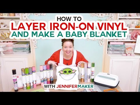 How to Layer Iron-On Vinyl and Make a Baby Yoda Milestone Blanket