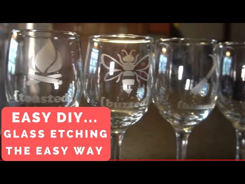 How to Etch Wine Glass the EASY way  (Armour Etch & Cricut Vinyl Decals!)