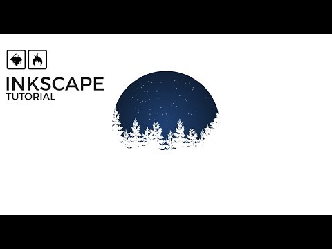 Create a winter pine tree icon logo Inkscape Tutorial