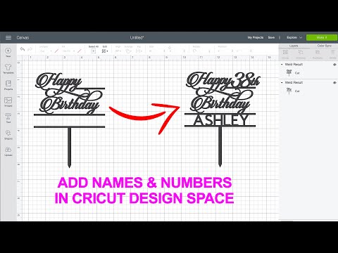 How to add custom names and numbers to Cake Topper SVG files in Cricut Design Space