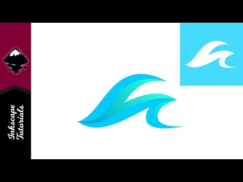 Inkscape Beginner Tutorial Ocean Waves Surfing Logo
