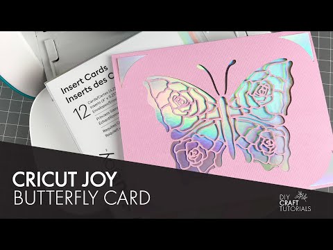 CRICUT JOY CARD MAKING USING THE CARD MAT | Holographic Butterfly Card | Cricut Design Space App