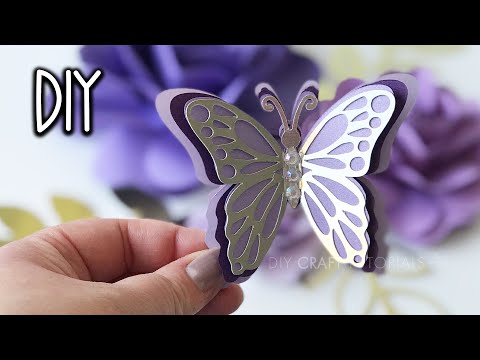 3D Paper Butterfly Tutorial | DIY Paper Butterfly | Cut by hand or use a cutting machine