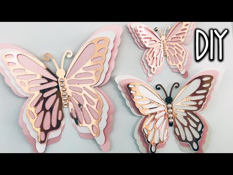 3D PAPER BUTTERFLY | DIY Paper Butterfly Wall Art | How to make a Paper Butterfly with easy template