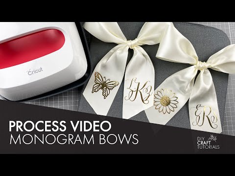 IRON ON MONOGRAM HAIR BOW USING CRICUT JOY AND EASYPRESS | Process video