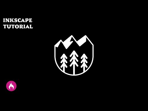 Mountain badge logo Inkscape tutorial