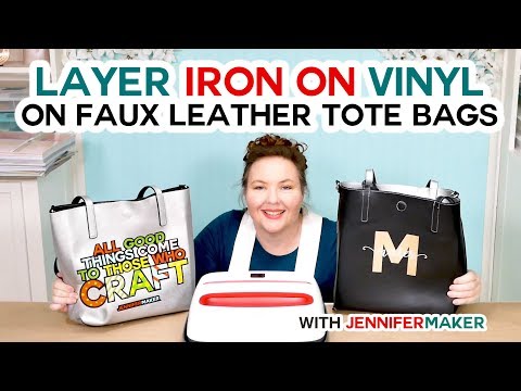 How to Layer Iron-On Vinyl on a Faux Leather Totebag