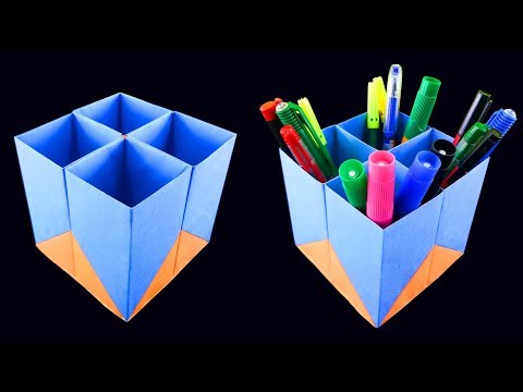 How to Make a Easy Paper Pen Holder – DIY simple paper craft