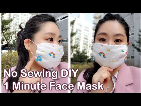 How to make EASY FACE MASK in 1 MINUTE – NO SEWING! WASHABLE, REUSABLE FACE MASK [XS-XXL]