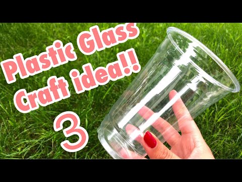3 waste plastic glass craft ideas easy / craft using plastic disposable glass waste material