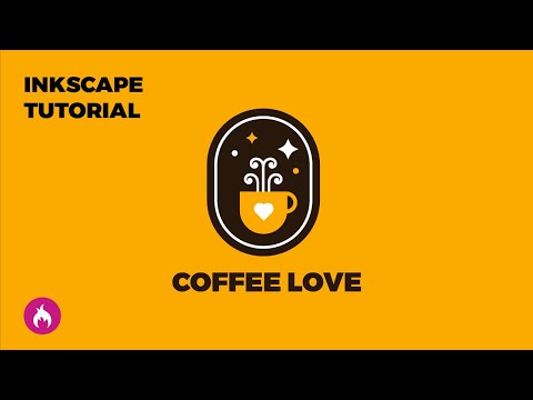 Inkscape 1.0 tutorial coffee mug logo badge design