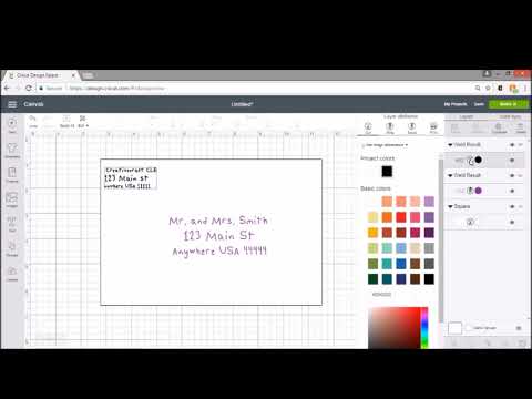 Cricut – Addressing envelopes with writing fonts and using two colors