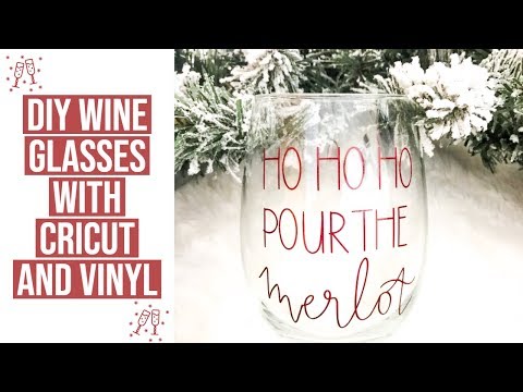 DIY WINE GLASSES WITH CRICUT AND VINYL | 9TH DAY OF CRAFTMAS