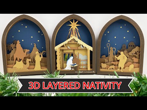 3D LAYERED NATIVITY SCENE CUT OUT WITH CRICUT | Christmas Decor