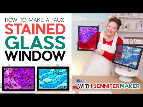 Make a Faux Stained Glass Window with Vinyl and Sharpie markers!