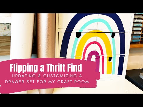 Rainbow Drawer Thrift Flip – Using My Cricut!