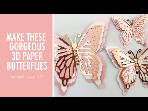 THESE 3D BUTTERFLIES ARE GORGEOUS! DIY Paper Butterfly Wall | DIY Craft Tutorials