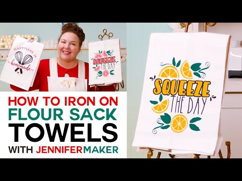 Personalized Flour Sack Towels with Cute Iron-On Vinyl