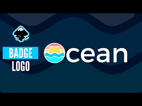 ocean badge waves logo Inkscape tutorial