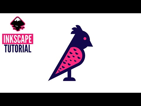geometric pink blue bird logo tutorial Inkscape