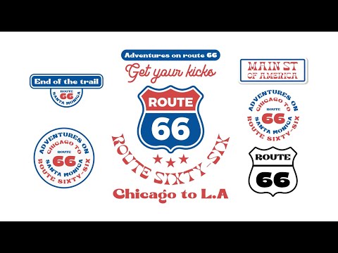 Route 66 badge design sticker Inkscape tutorial