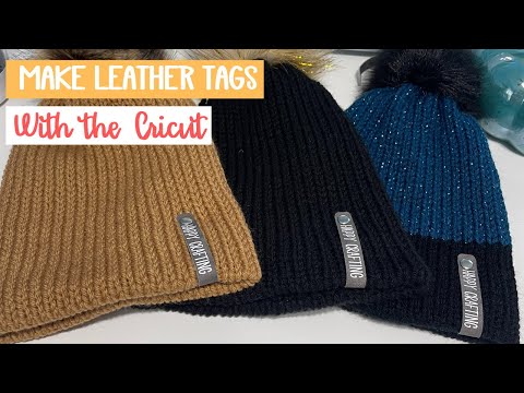 How to make Faux leather tags for beanies and other handmade crafts with Cricut and HTV