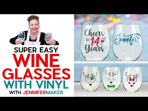 DIY Easy Personalized Wine Glasses with Vinyl and a Cricut – For Beginners!