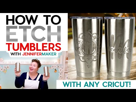 How to Etch Metal at Home: DIY Stainless Steel Tumbler with a Cricut Stencil!