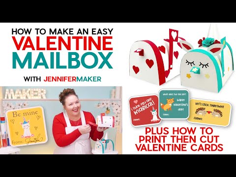 Valentine Mailbox + How to Make Print Then Cut Valentine's Day Cards!
