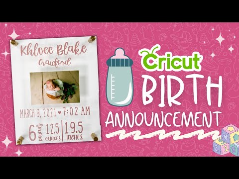 🤩Cricut Birth Announcement UNDER $10! 🤩