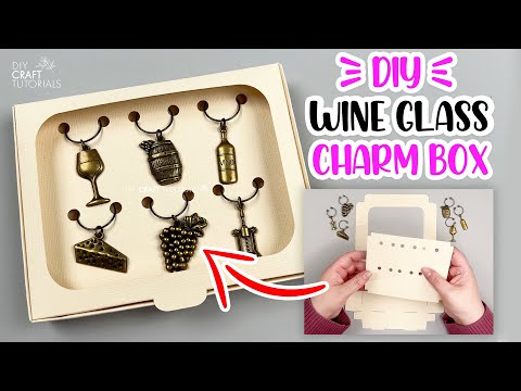 WINE GLASS CHARM DISPLAY BOX TEMPLATE FOR CRICUT OR SILHOUETTE CUTTING MACHINES