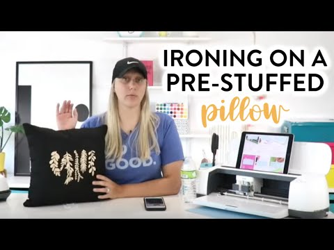 MINIMALIST HOME DECOR WITH CRICUT – IRONING ON A PRE-STUFFED PILLOW!