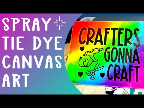 Applying vinyl to a canvas and tie dying to make fun art – spray tie dye