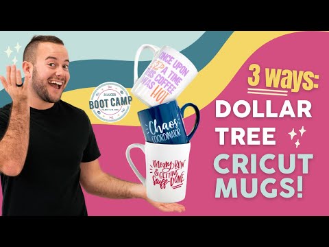 BOOT CAMP LIVE- 3 WAYS: DOLLAR TREE CRICUT MUGS! (You'll wanna recreate these!)