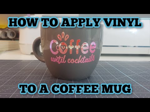 How to apply vinyl to a coffee mug – Beginner tutorial Cricut – Coffee cup – seal vinyl