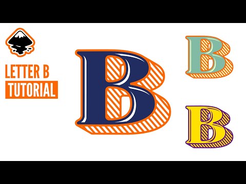 HOW TO make a RETRO 3d LETTER B Inkscape tutorial