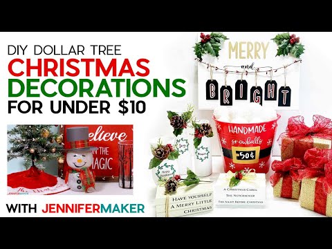 DIY Christmas Decorations For Under $10 From Dollar Tree You Can CRICUT!