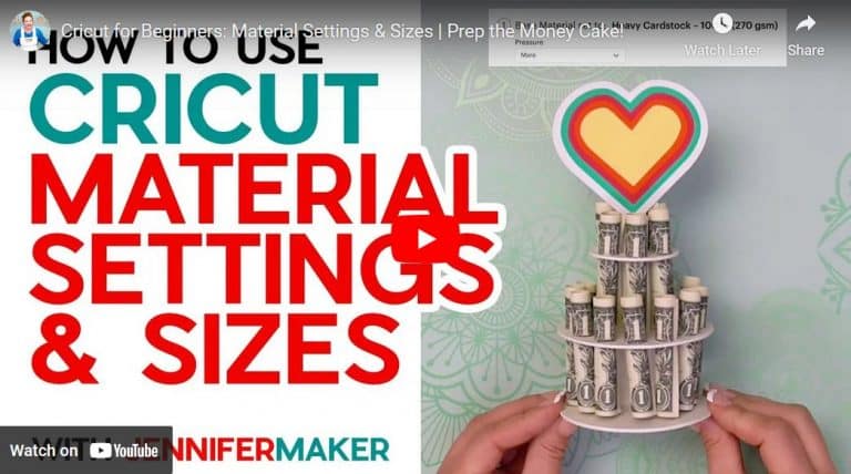 Cricut for Beginners: Material Settings & Sizes | Prep the Money Cake!