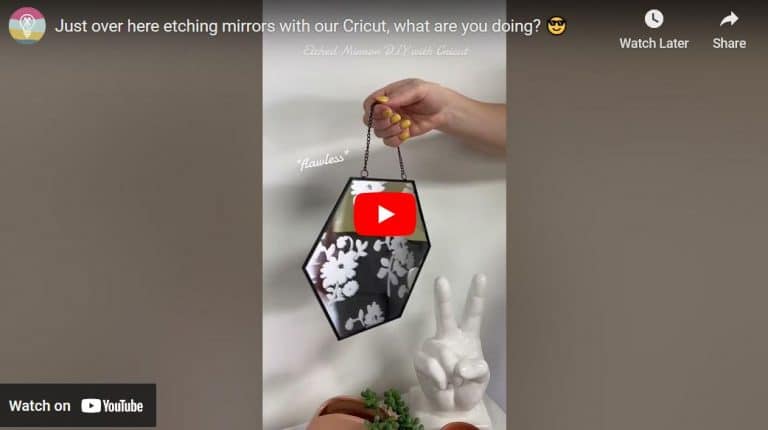 Just over here etching mirrors with our Cricut, what are you doing?
