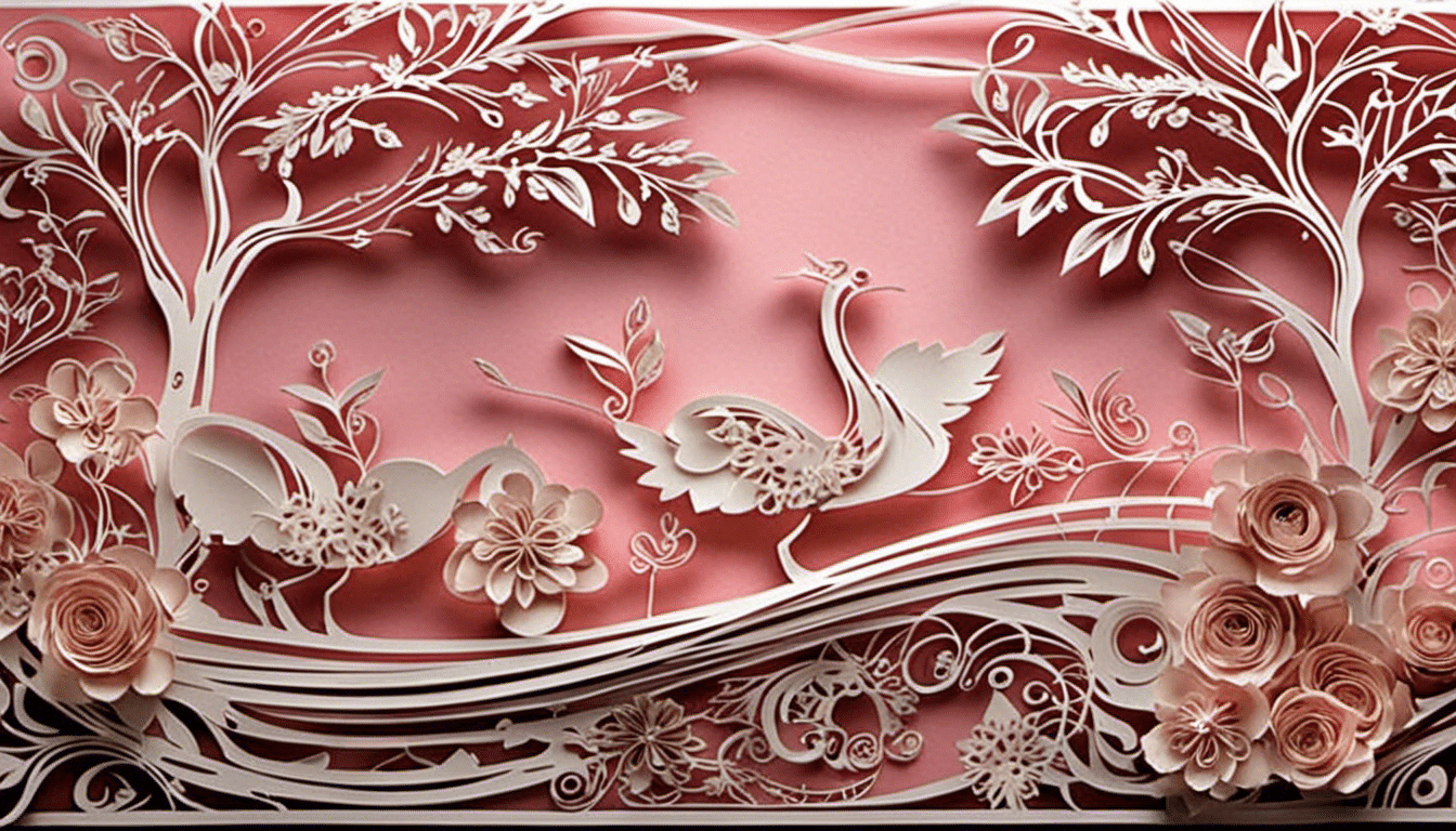An image showcasing a beautifully intricate paper-cutting project made with a Cricut machine