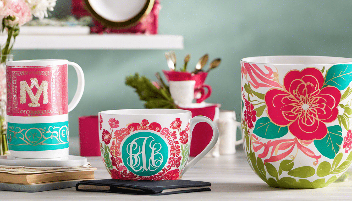 An image showcasing a vibrant assortment of Cricut-made projects, including personalized mugs adorned with intricate monograms, decorative vinyl decals enhancing plain notebooks, and charming paper flower arrangements, all displayed on a stylish crafting table