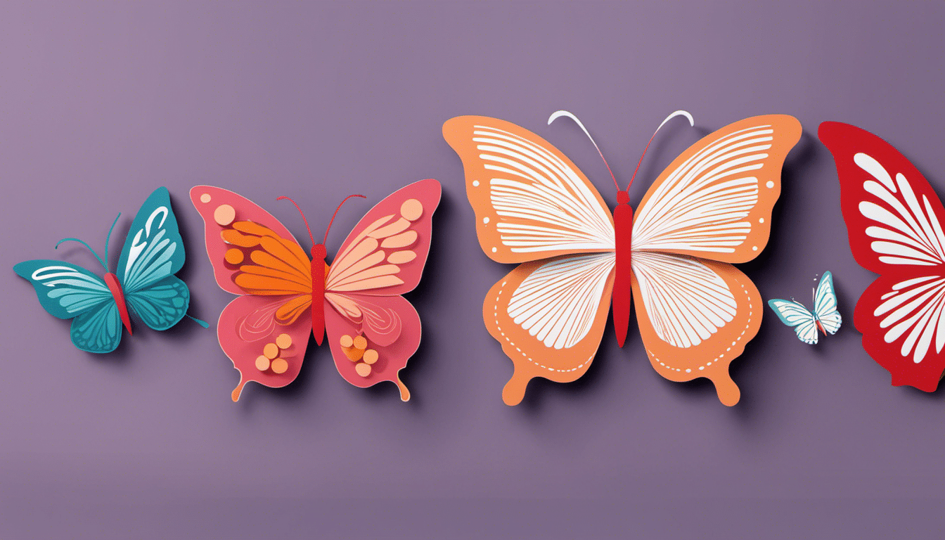 An image showcasing a beginner-friendly Cricut project: a vibrant SVG file of a whimsical butterfly, perfectly designed with clean lines, crisp edges, and easily adjustable layers for flawless crafting experiences
