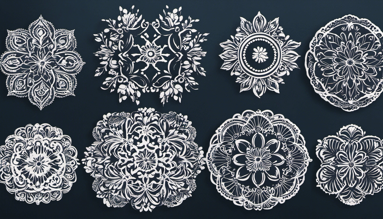 An image showcasing a diverse collection of intricately designed SVG files, ranging from delicate floral patterns to intricate mandalas, reflecting the limitless creative possibilities of free Cricut downloads